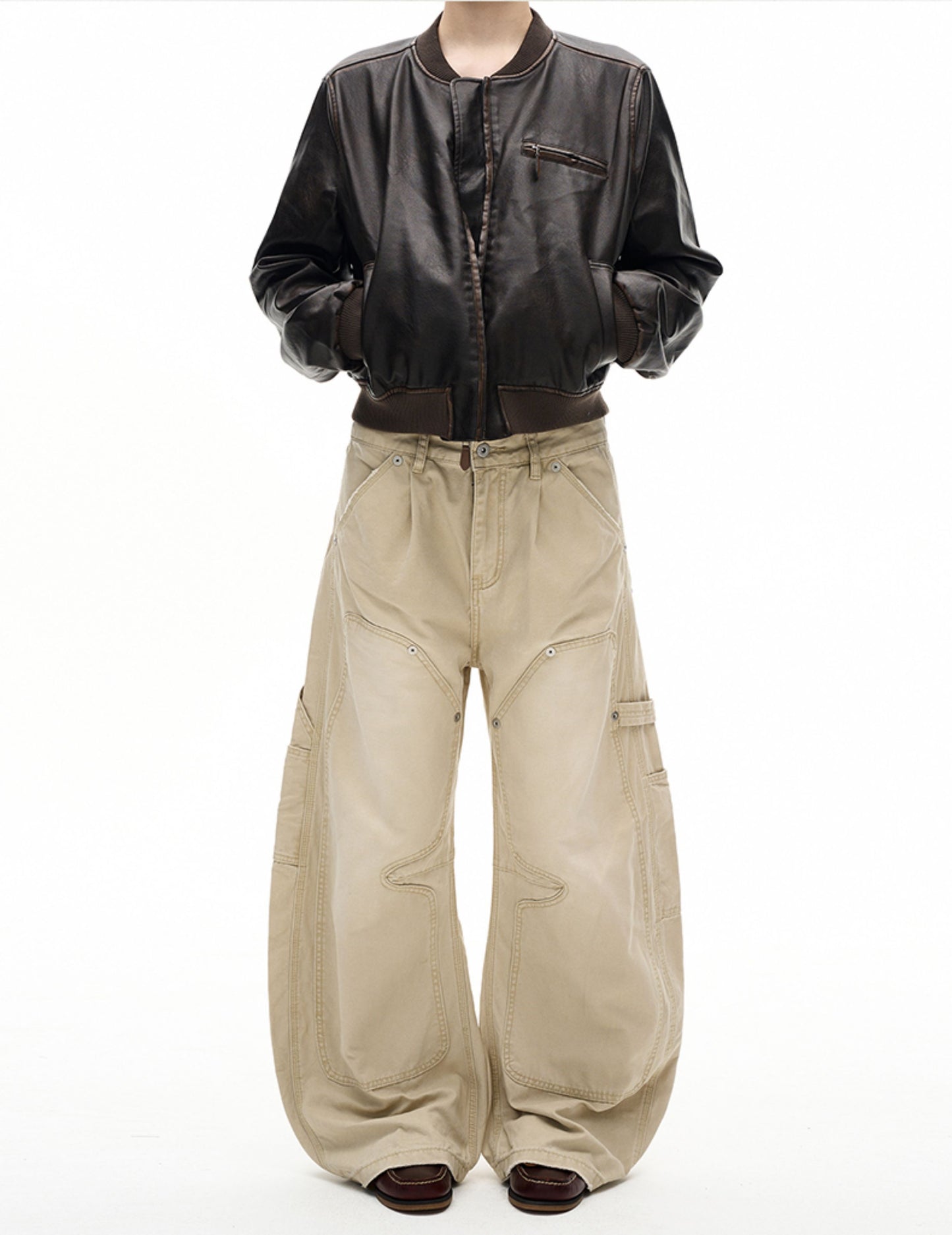 Loose Silhouette Distressed Casual Pants