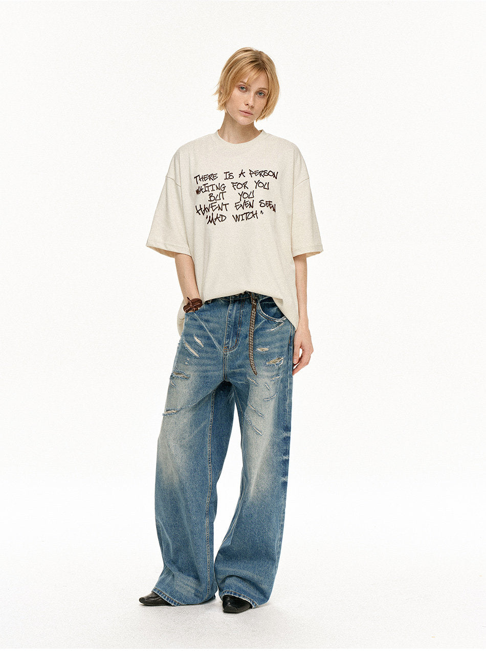 Unisex Casual Embroidered T-Shirt