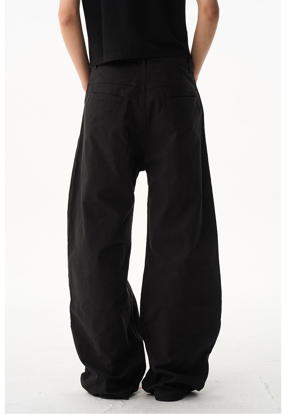 Straight-Leg Pants with Waist Patchwork