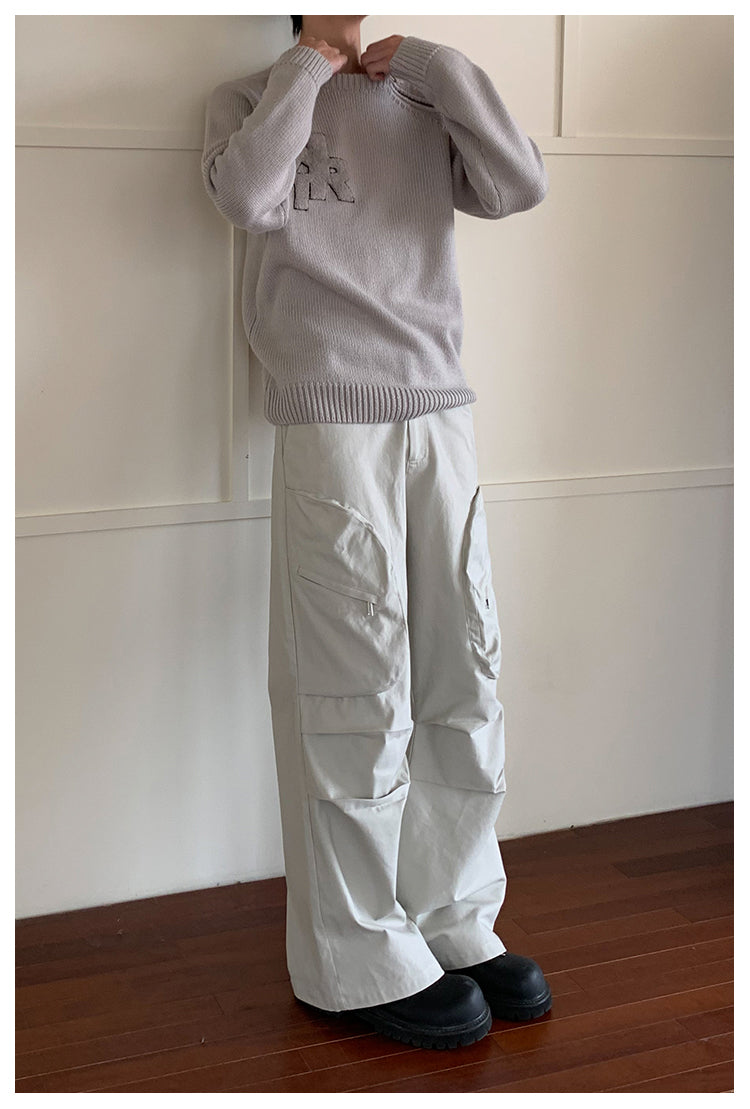 Three-dimensional pocket casual pants
