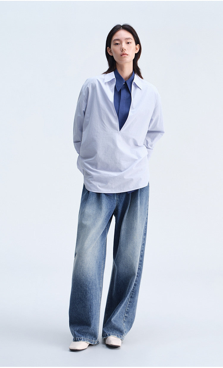 V-Neck Double-Layer Shirt