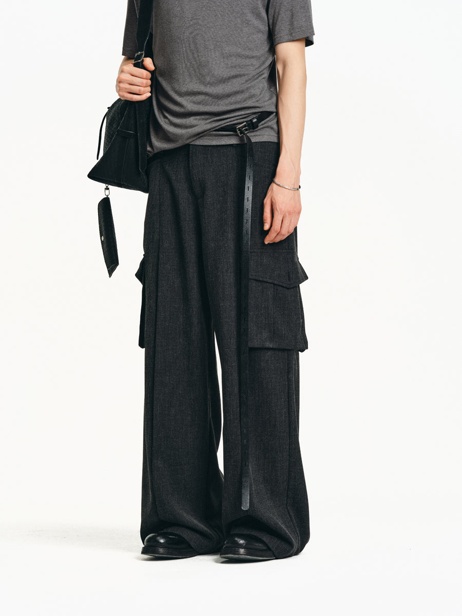 Elastic Pockets Casual Pants