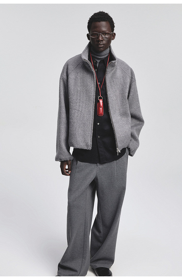 Cotton Blend Casual Straight-Leg Pants