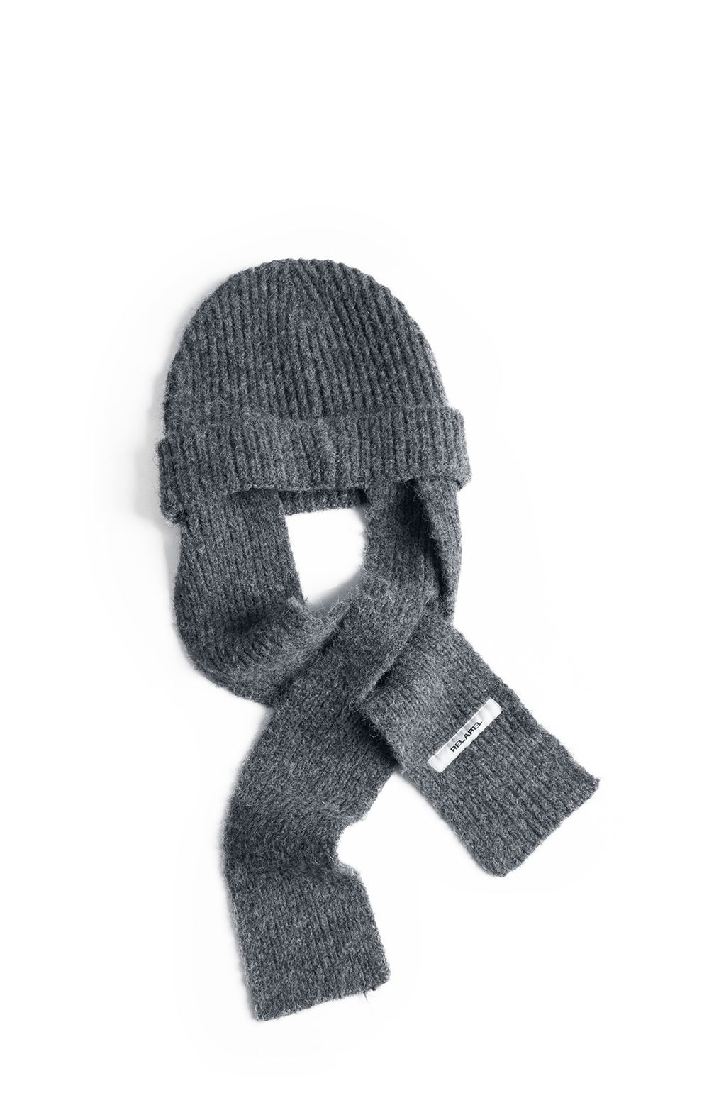 Knit cap with detachable scarf