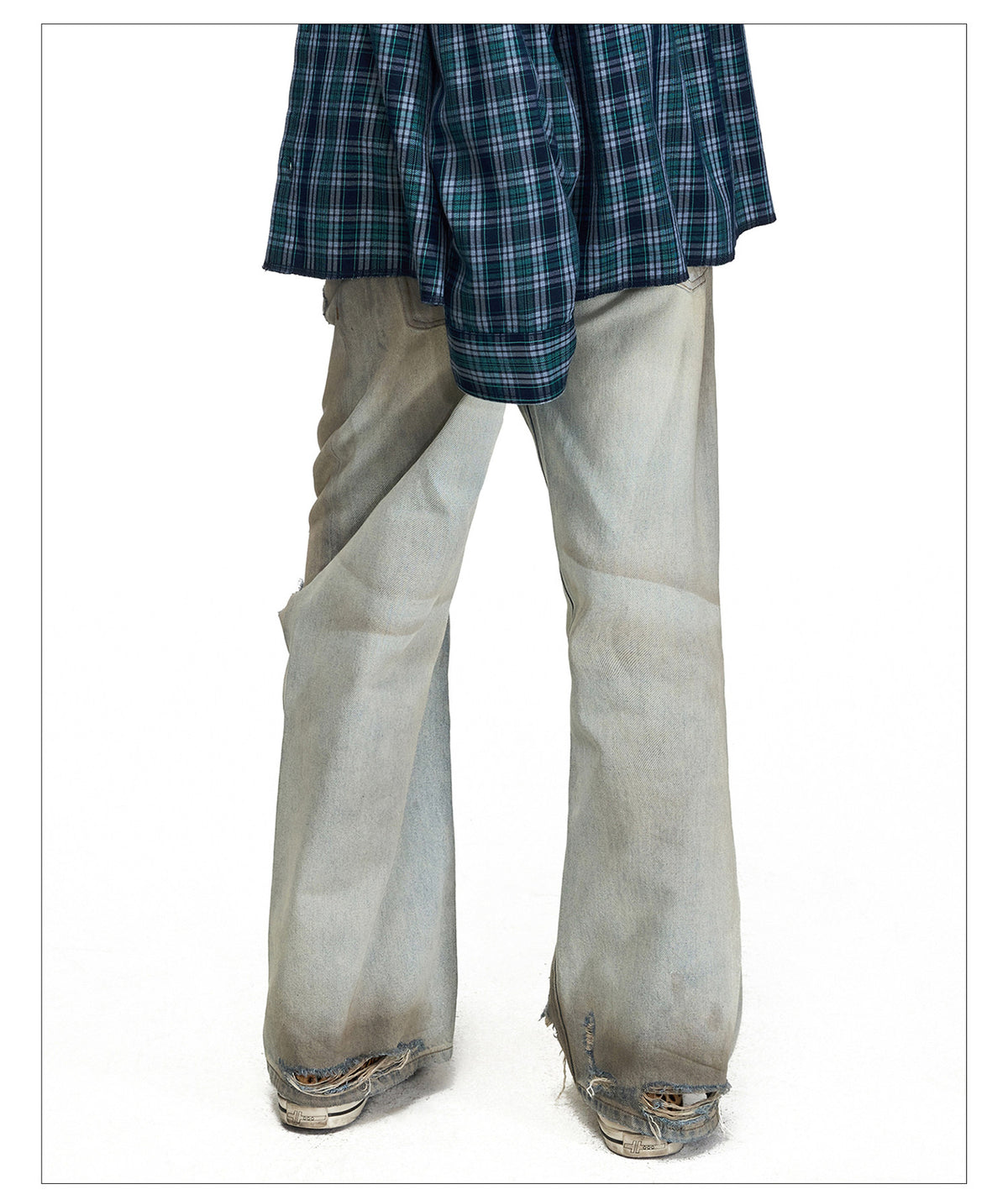Yellow Mud-Dyed Straight-Leg Jeans