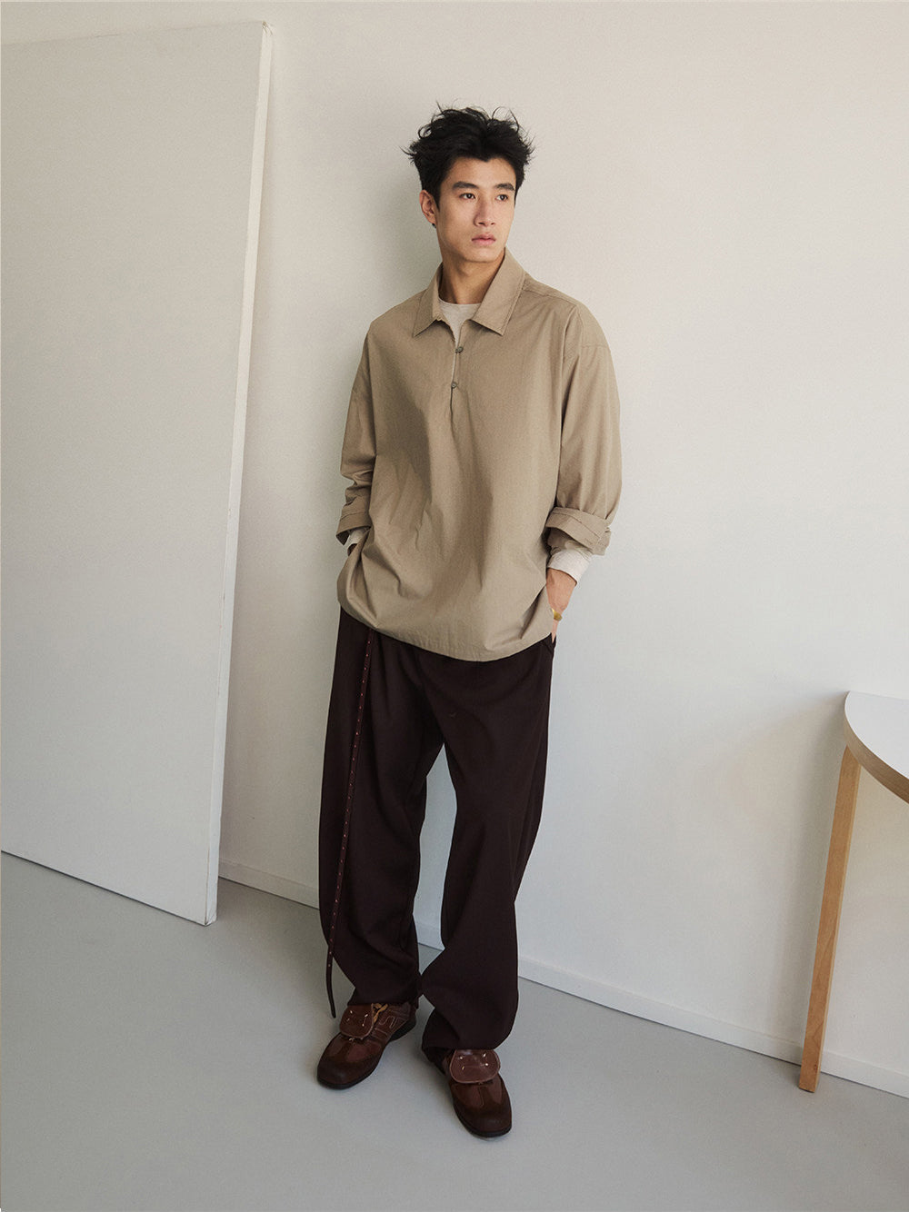 Half-Open Pullover Shirt