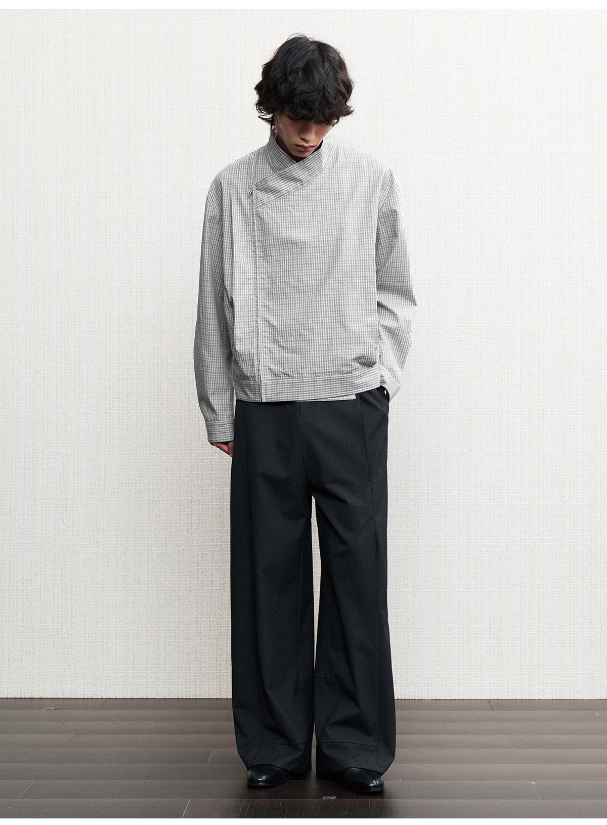 Cross-Color Pleated Jacket