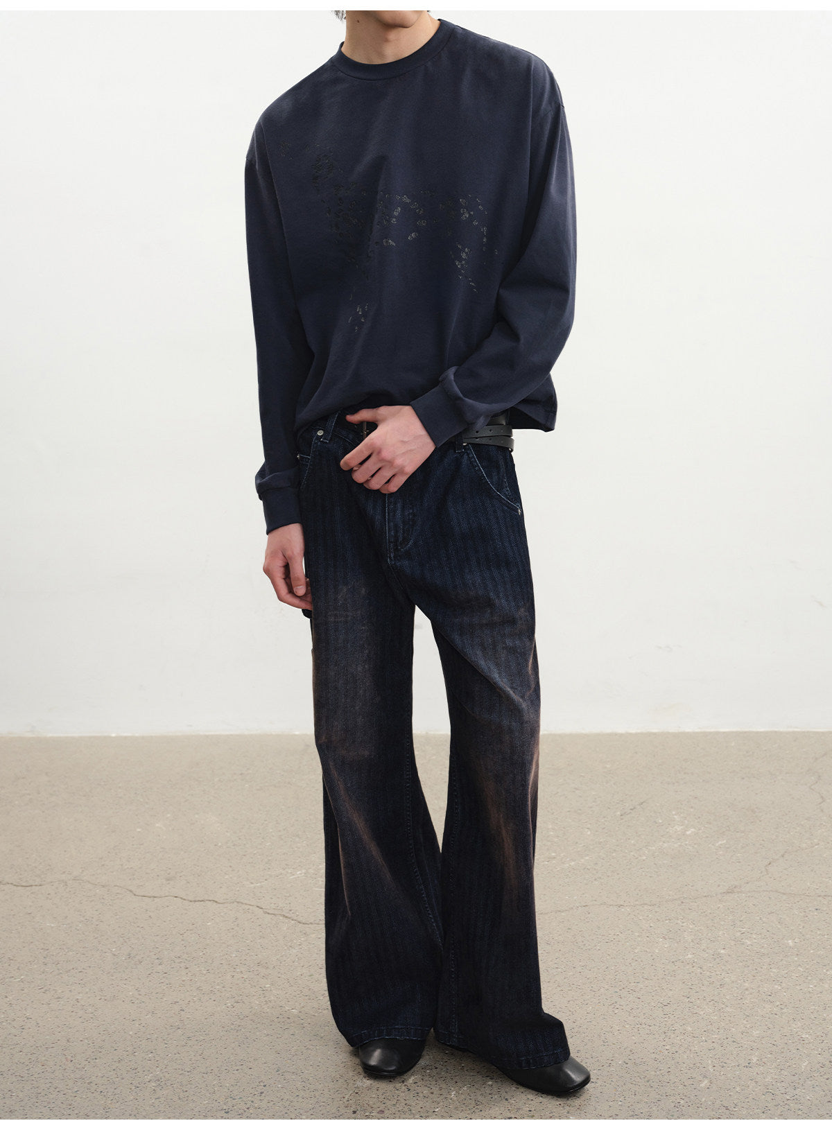 Distressed Print Faded Finish T-Shirt