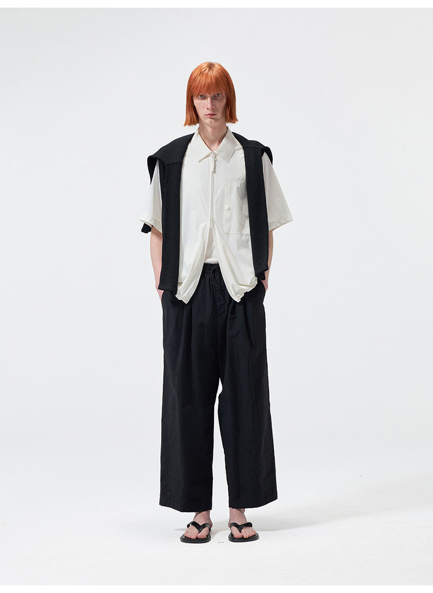 Nylon-Laminated Multi-Pocket Shirt