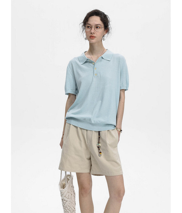 Simple Knit Polo Shirt