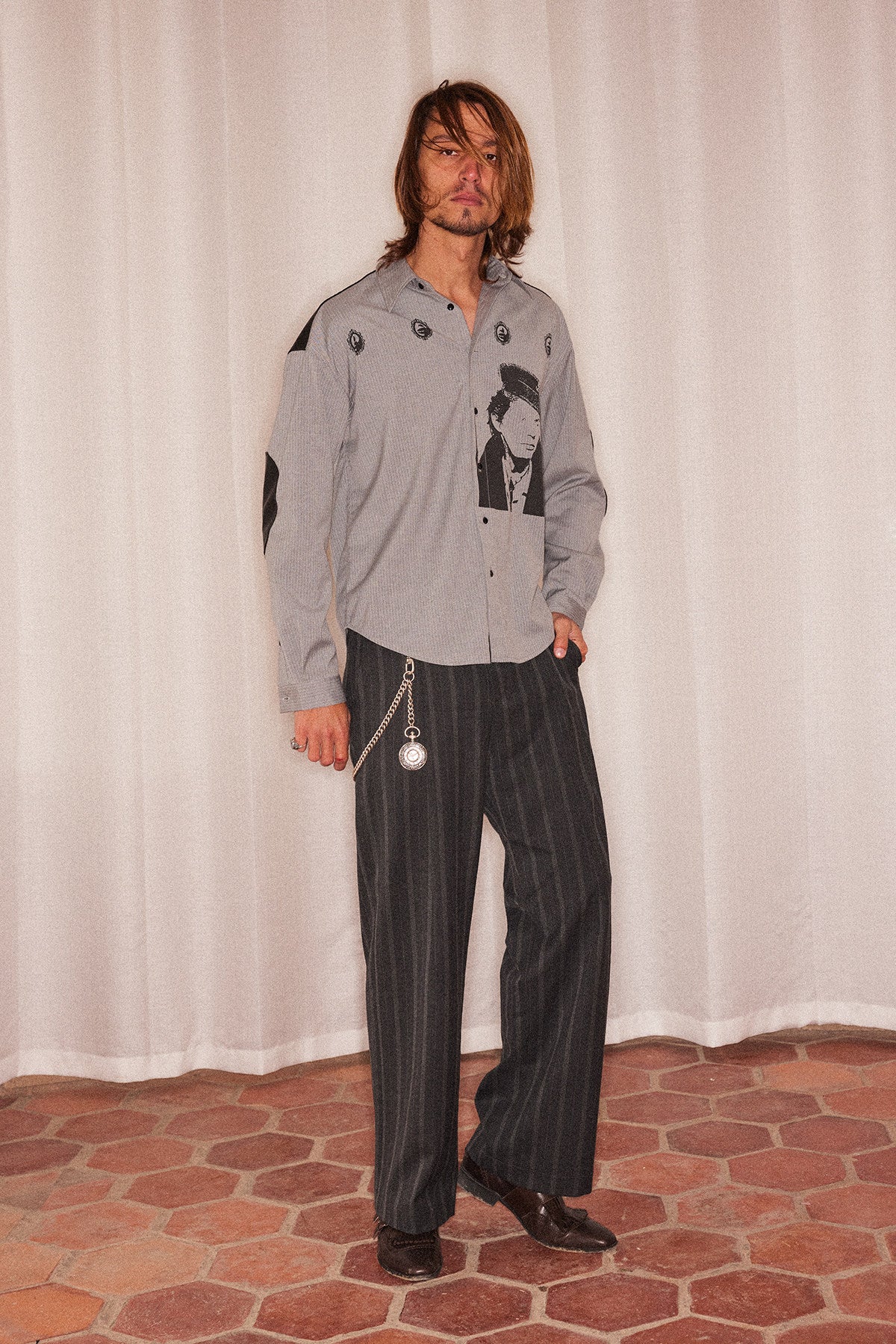 Patchwork Portrait Print Shirt