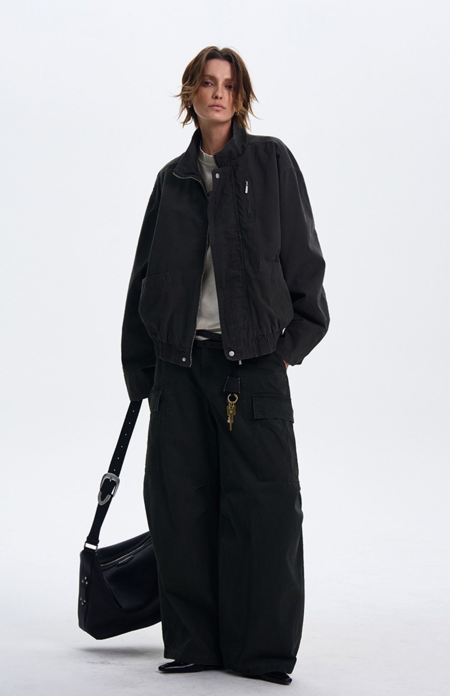 Simple Silhouette Harrington Jacket