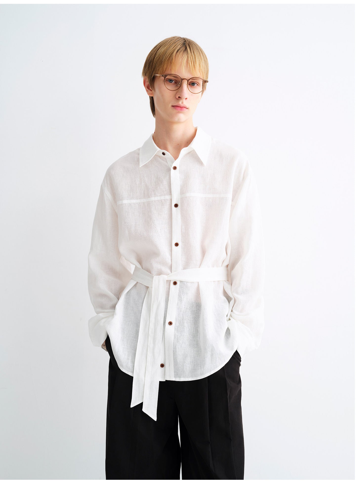 Linen-Blend Relaxed-Fit Shirt