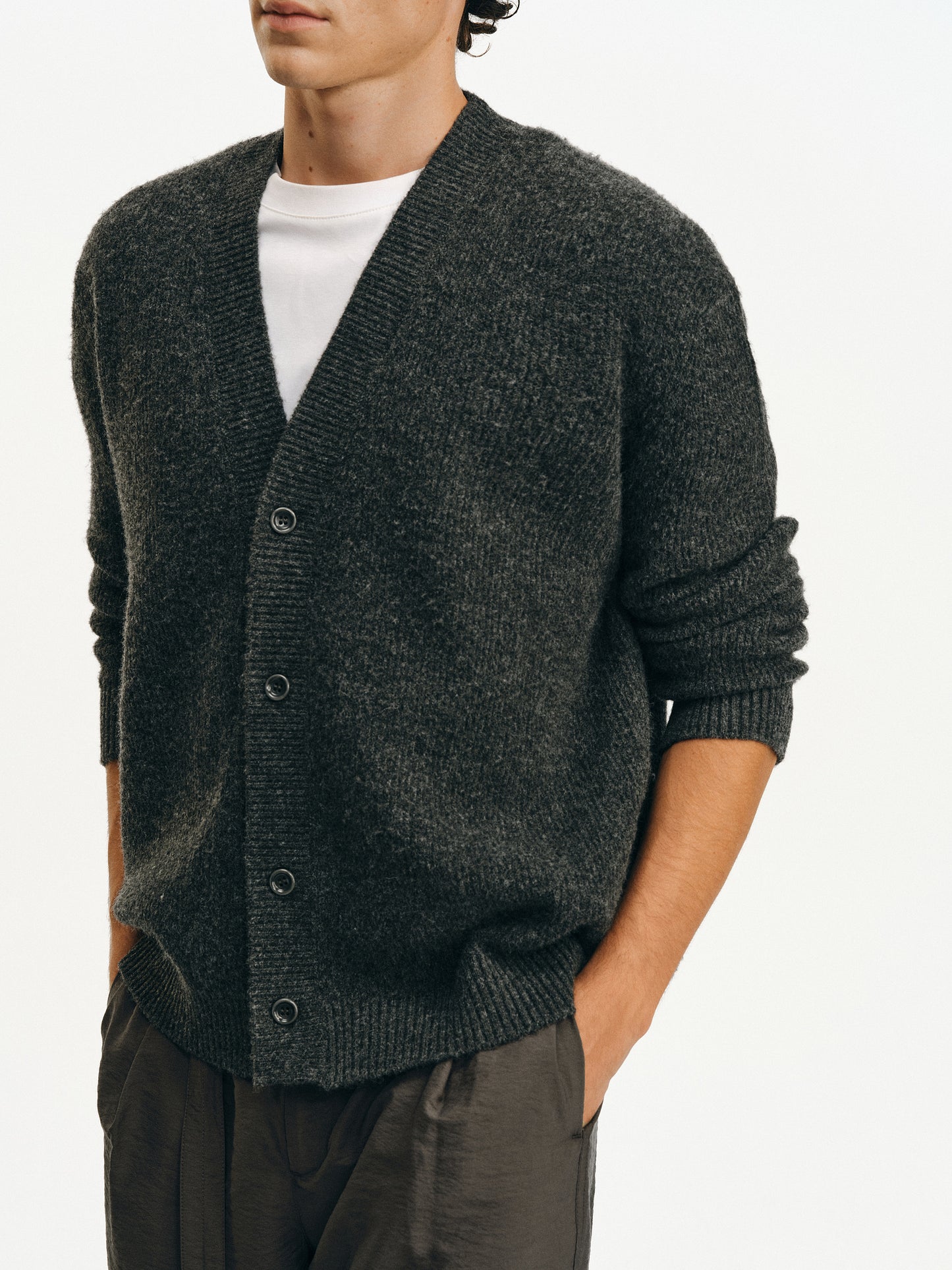 Sheep Wool V-Neck Cardigan