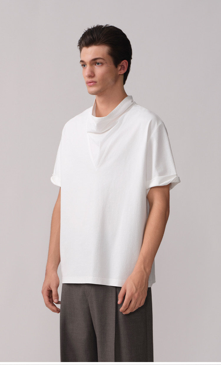 まくり袖カジュアルTシャツ