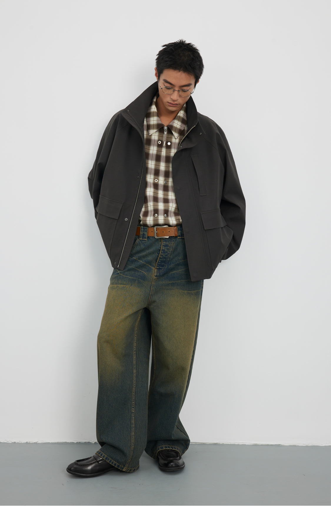 Stand collar short jacket