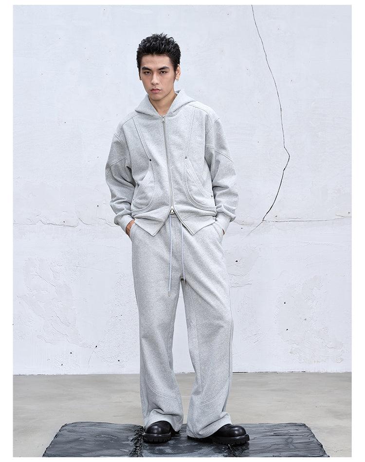 Three-dimensional cut sweat pants