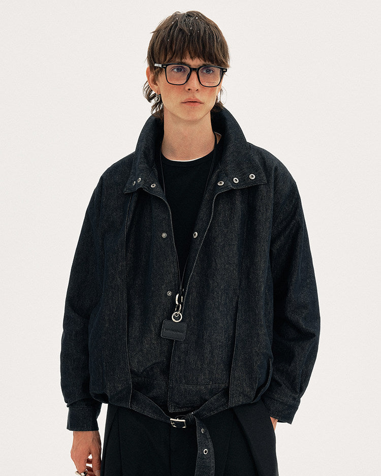 Retro Cut Harrington Denim Jacket