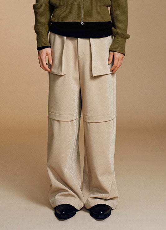 Imitation suede casual pants