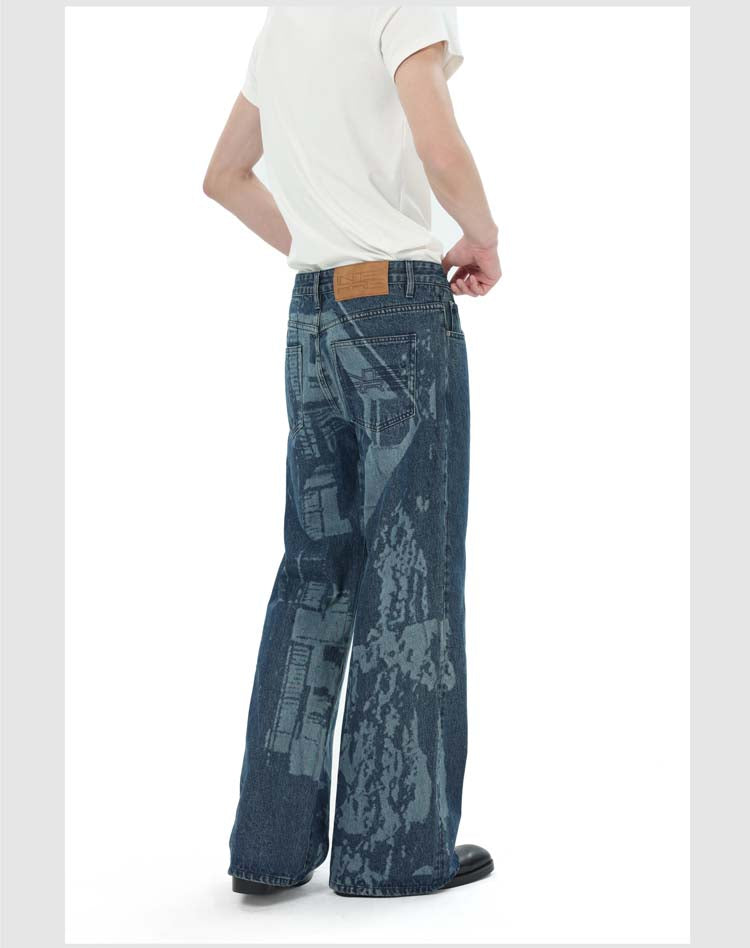 Laser denim pants