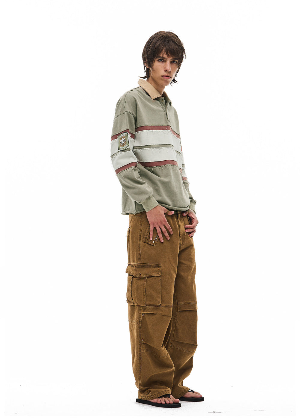 Retro-Washed Striped Polo Shirt