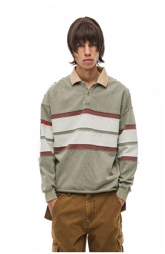 Retro-Washed Striped Polo Shirt