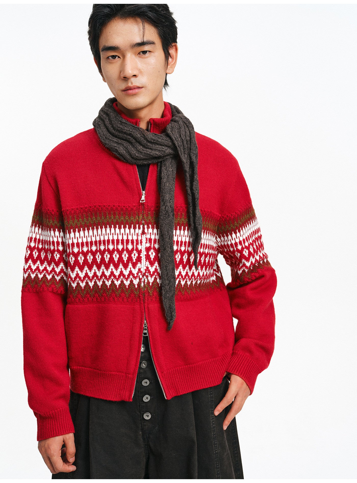 Turtleneck Zip-Up Cardigan