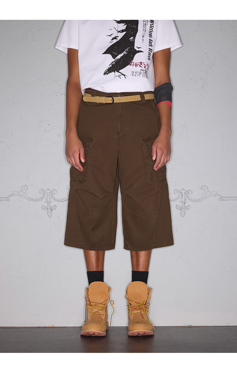 Three-Dimensional Pocket Workwear Shorts