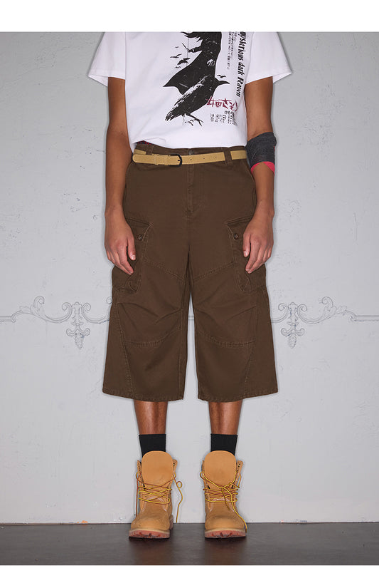 Three-Dimensional Pocket Workwear Shorts