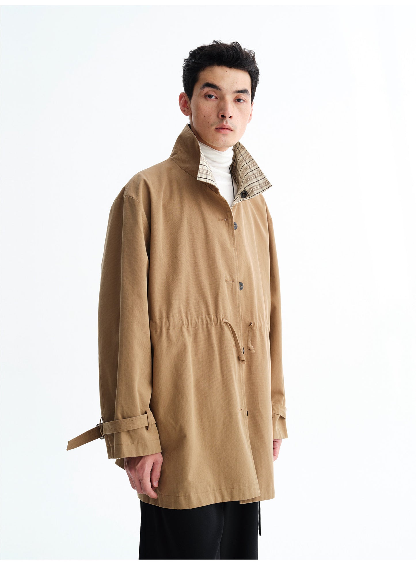 Reversible Check Pattern Coat