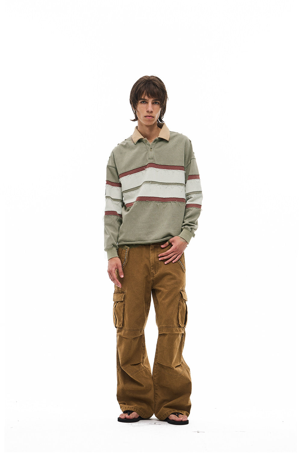Retro-Washed Striped Polo Shirt