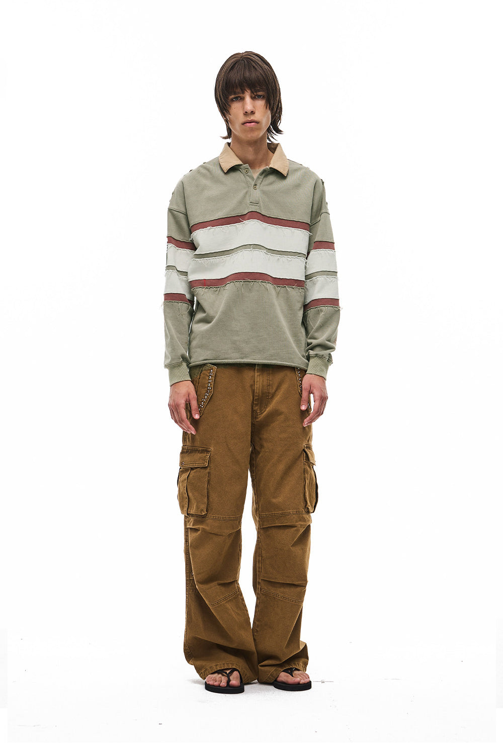 Retro-Washed Striped Polo Shirt