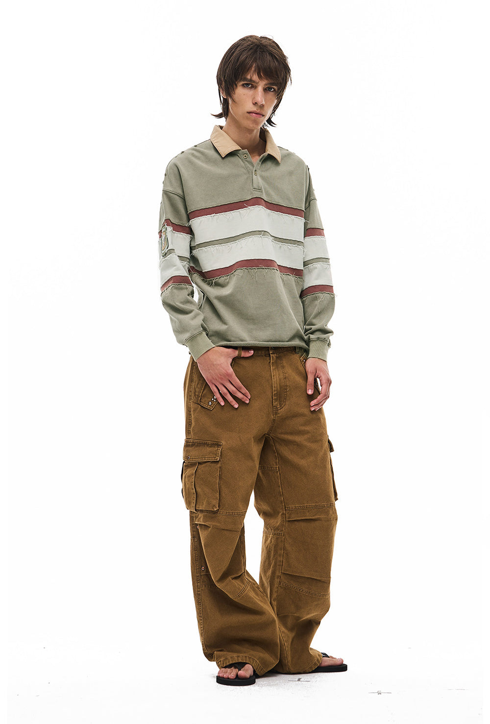 Retro-Washed Striped Polo Shirt