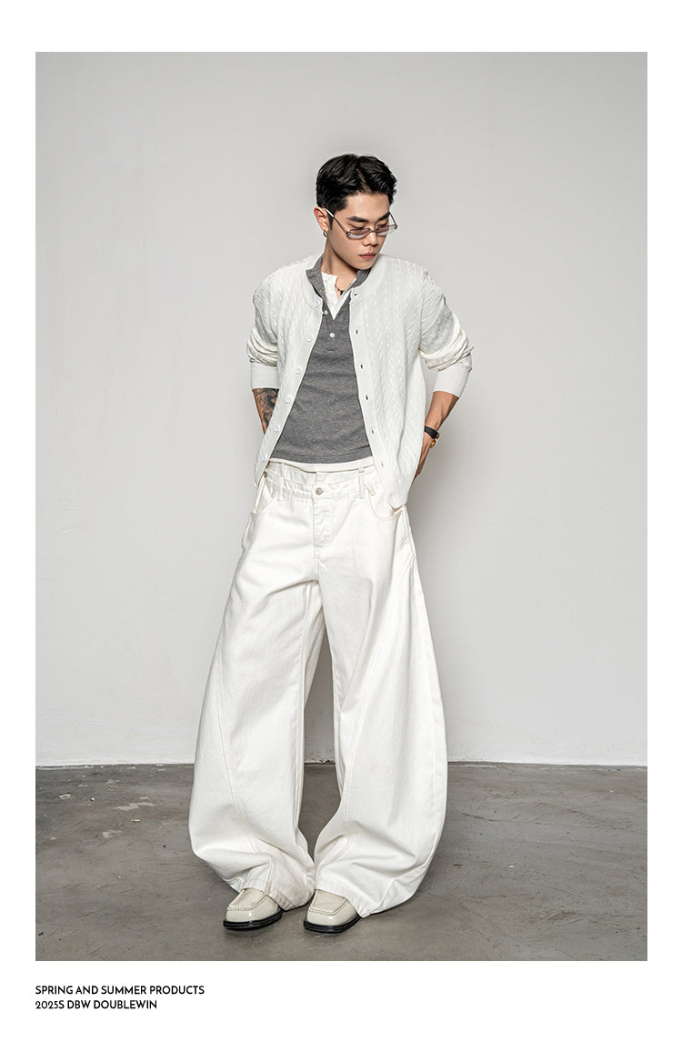 Stretch Cable-Knit Cardigan