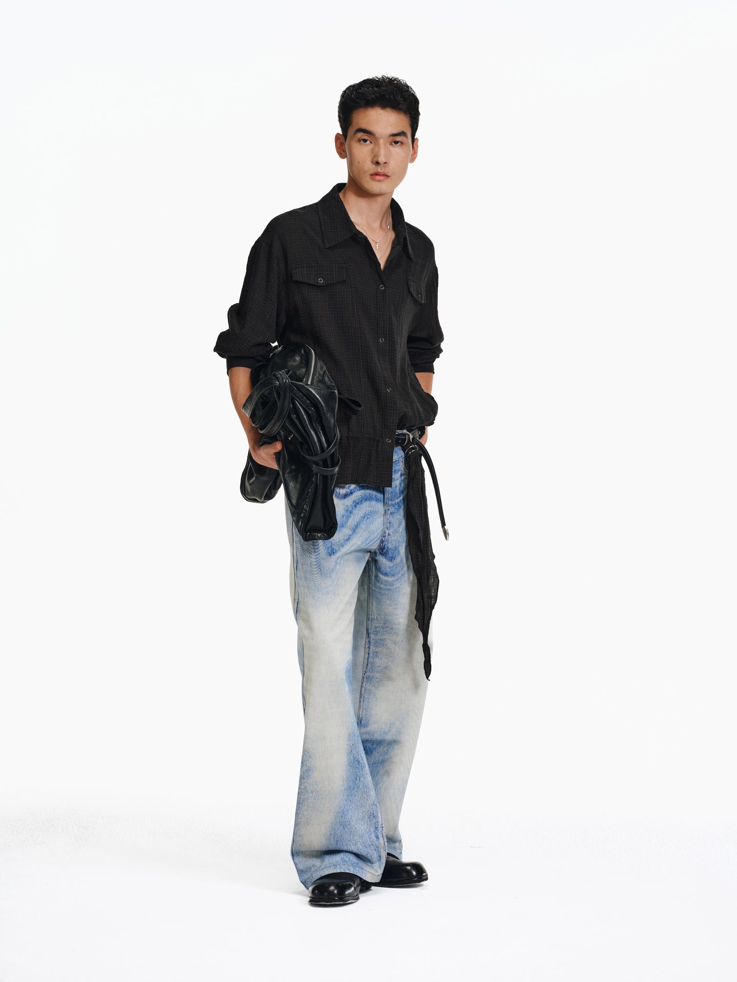 Drawstring waist shirt