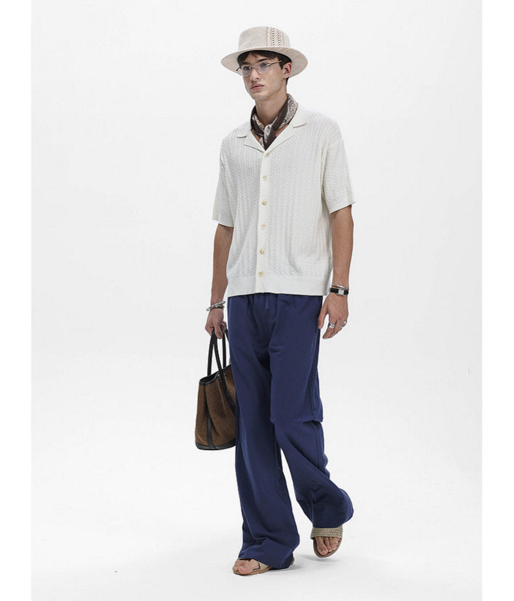 Turtleneck Button-Down Knit Shirt