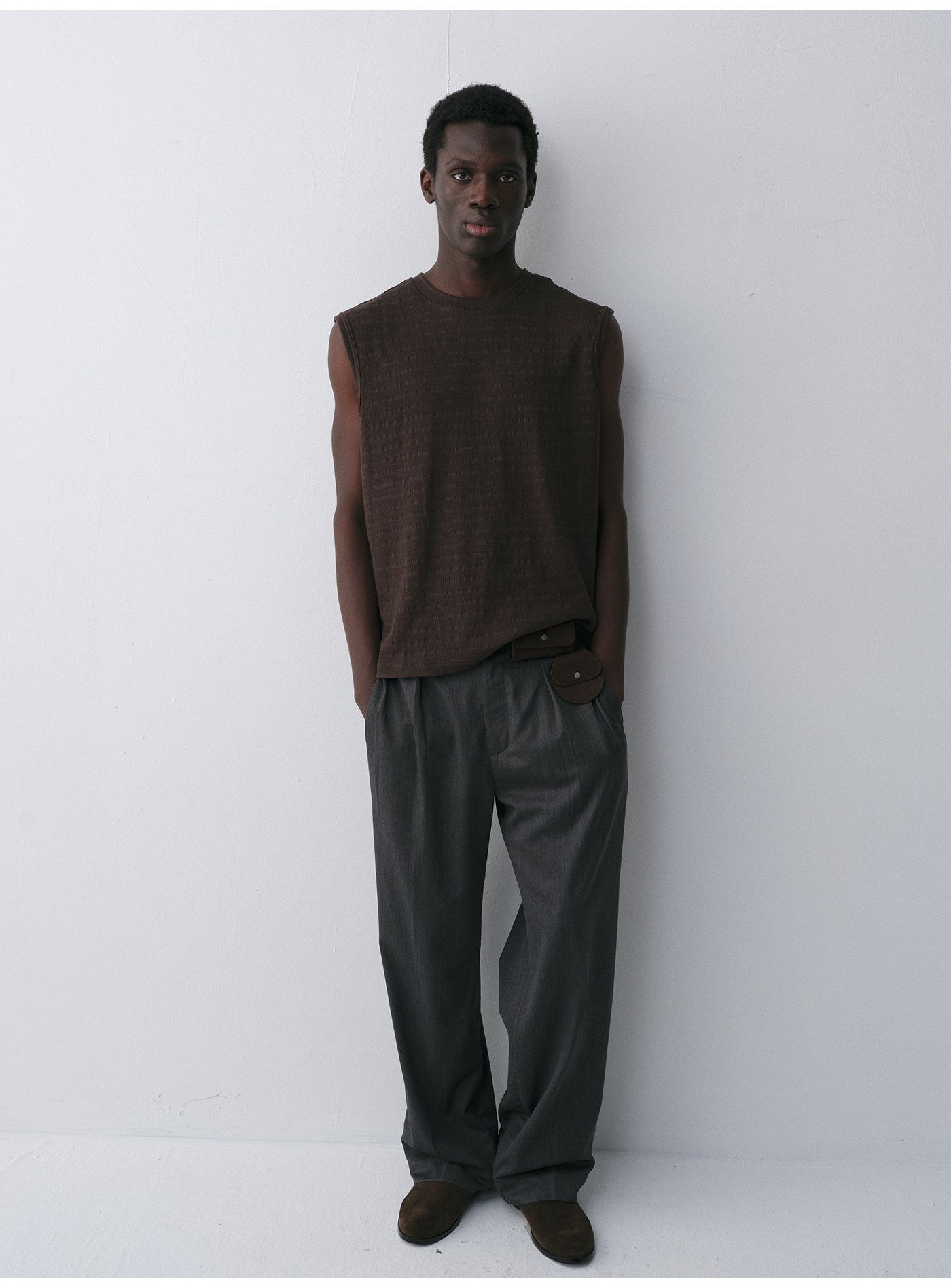 Cotton-Blend Sleeveless Shirt