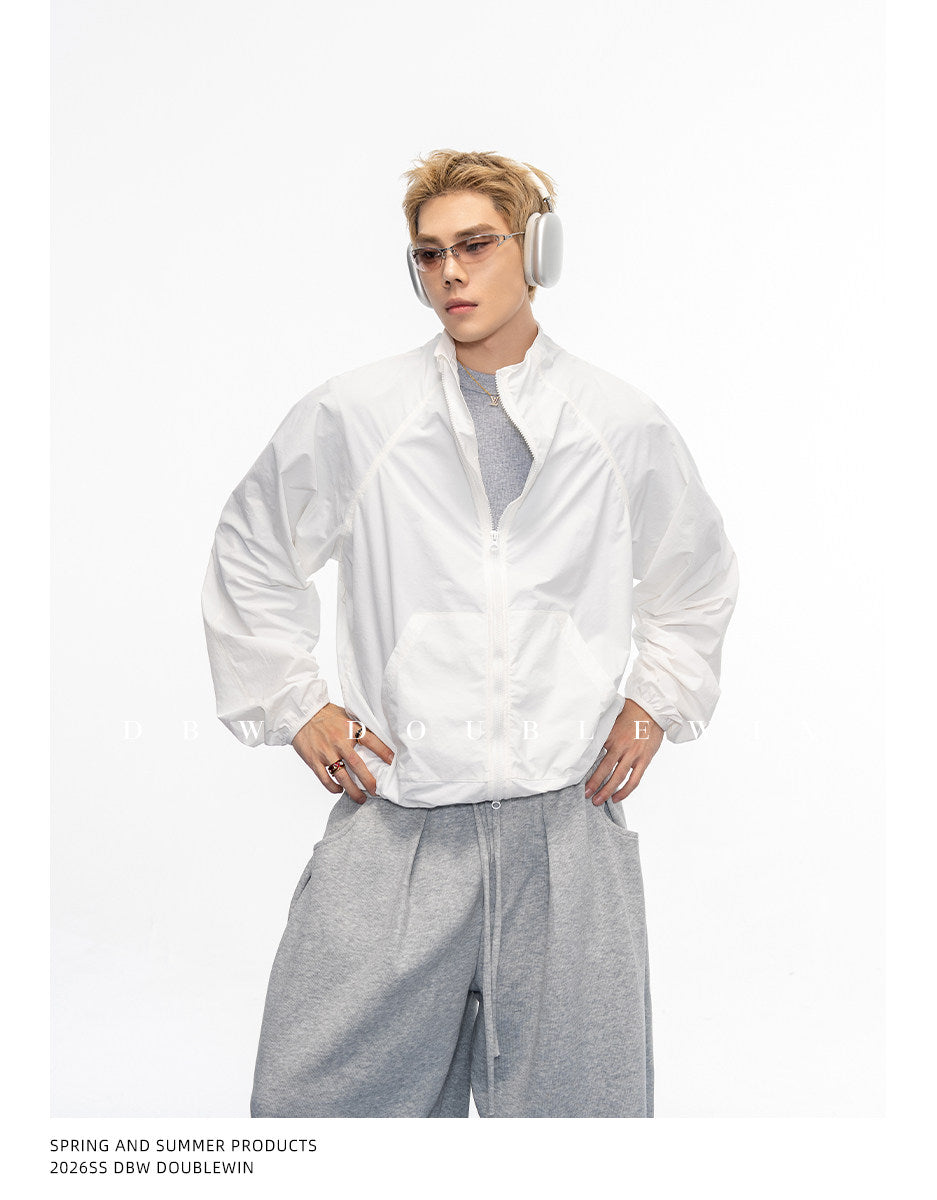 Lightweight Stand-Collar UV-Protective Short Jacket