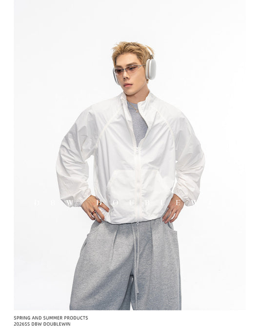 Lightweight Stand-Collar UV-Protective Short Jacket