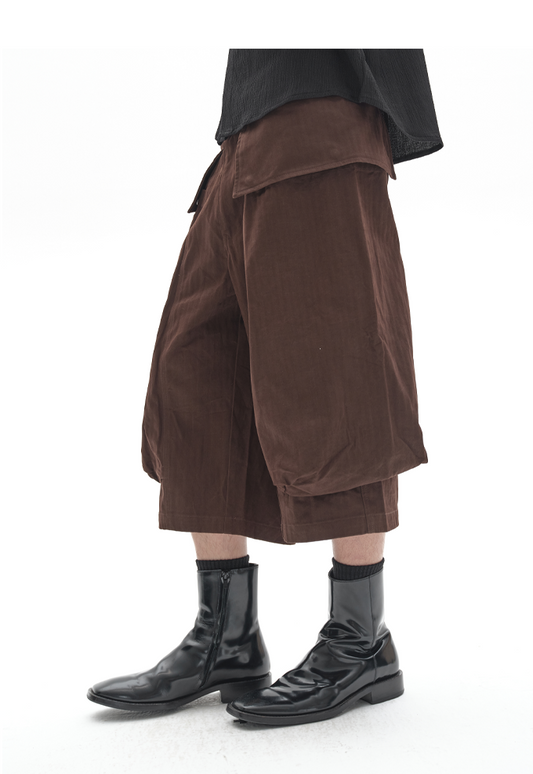 Straight Big Pocket Cropped Pants