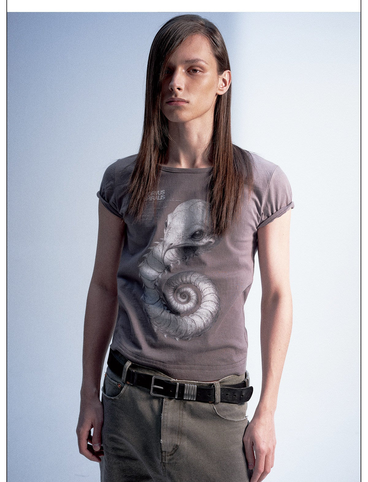 Round-Neck Washed Casual T-Shirt