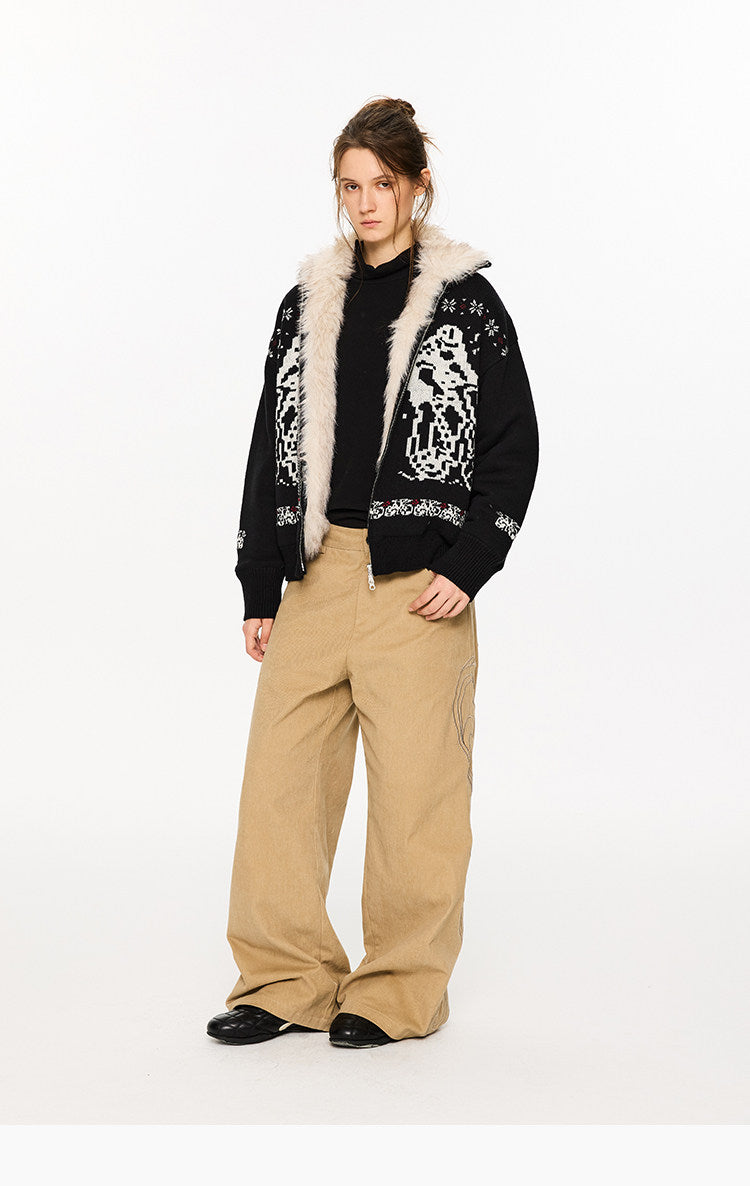 Long-Haired Bulky Knit Jacket