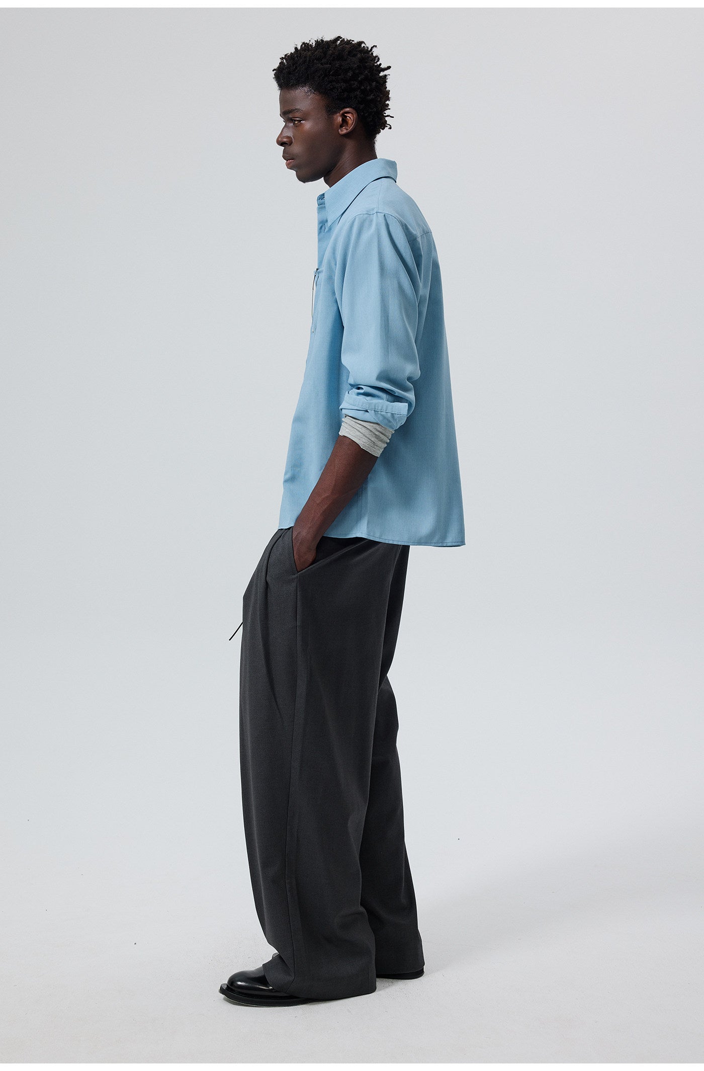 Linen-like texture shirt