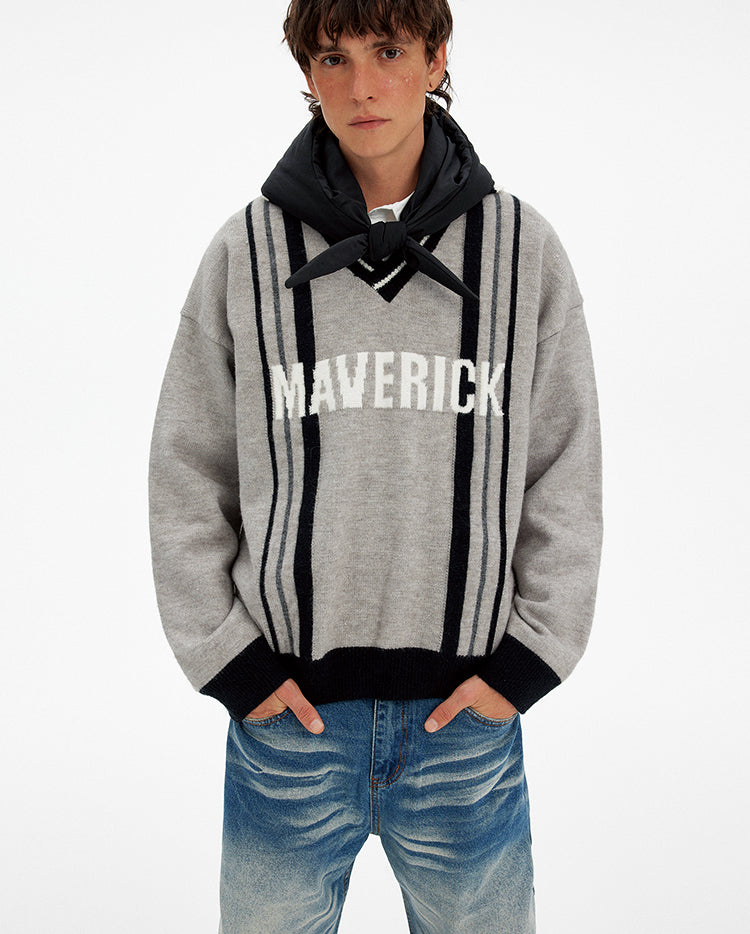 Color Block Letter Print Sweater