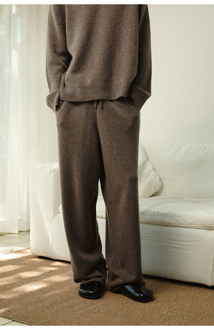 Straight-Leg Knit Casual Pants