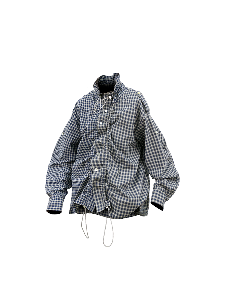 Asymmetrical plaid shirt