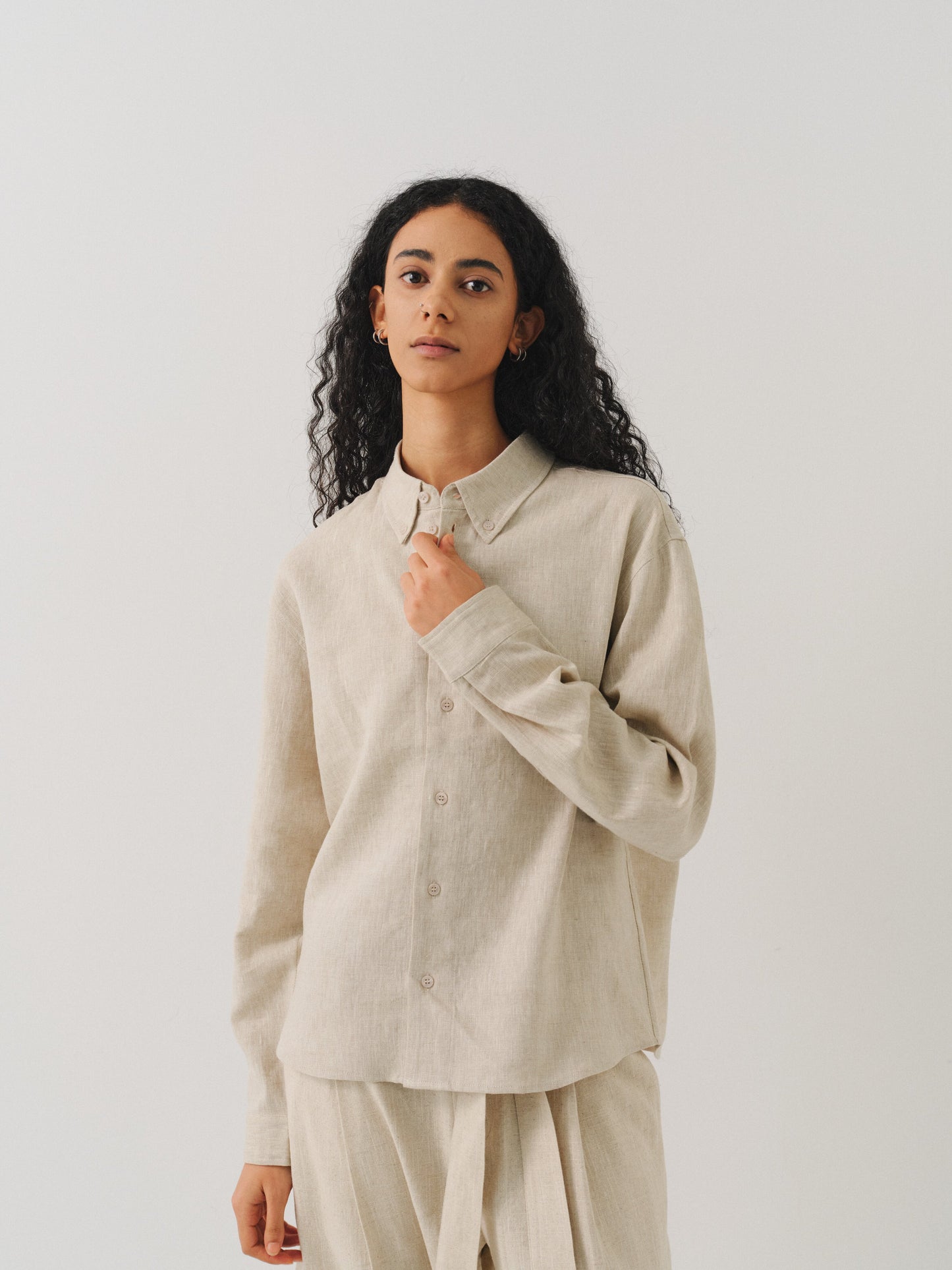 Linen button-down shirt