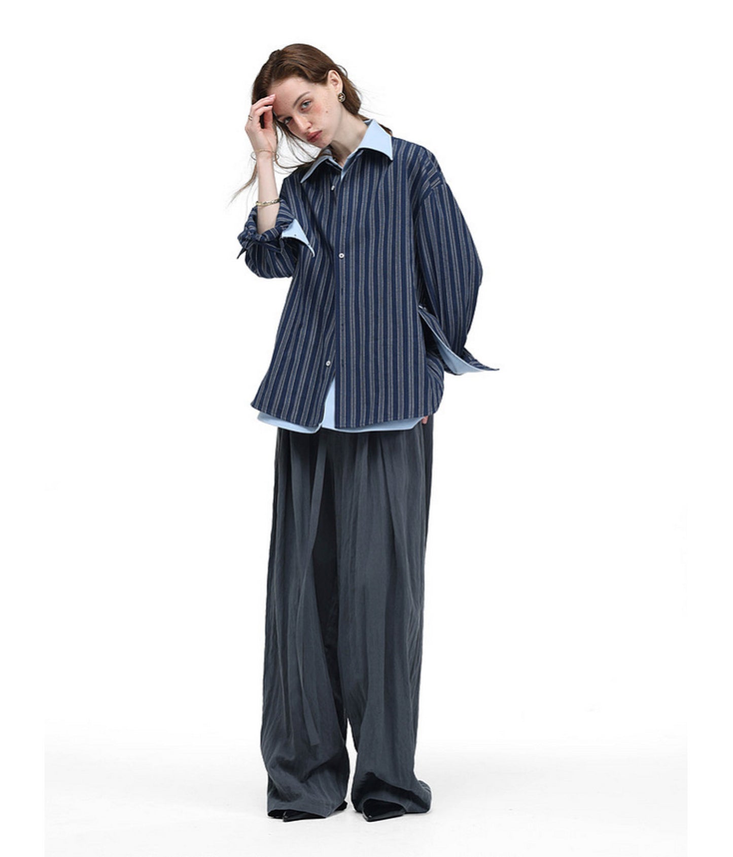 Color-Block Striped Jacquard Shirt