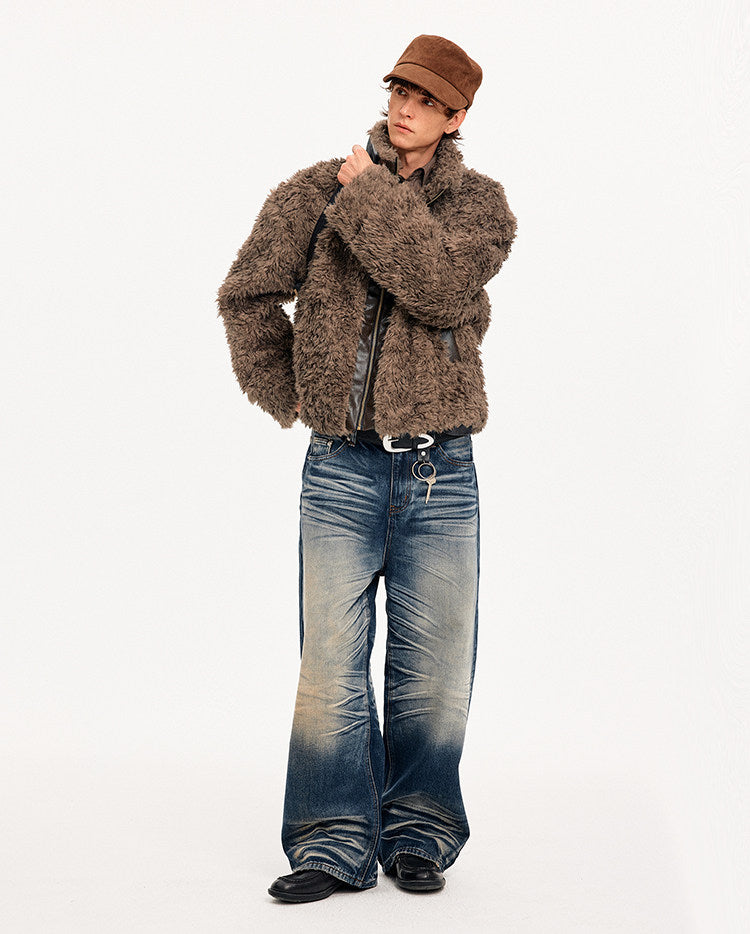 Patchwork Unisex Faux Fur Jacket