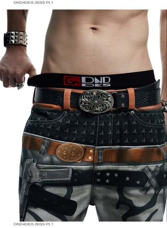 Snake-Pattern Custom Buckle Belt
